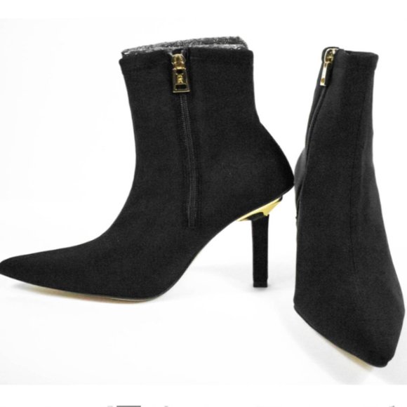 Good American Pointed Toe Stiletto Heeled Ankle Booties - Black - Picture 10 of 11